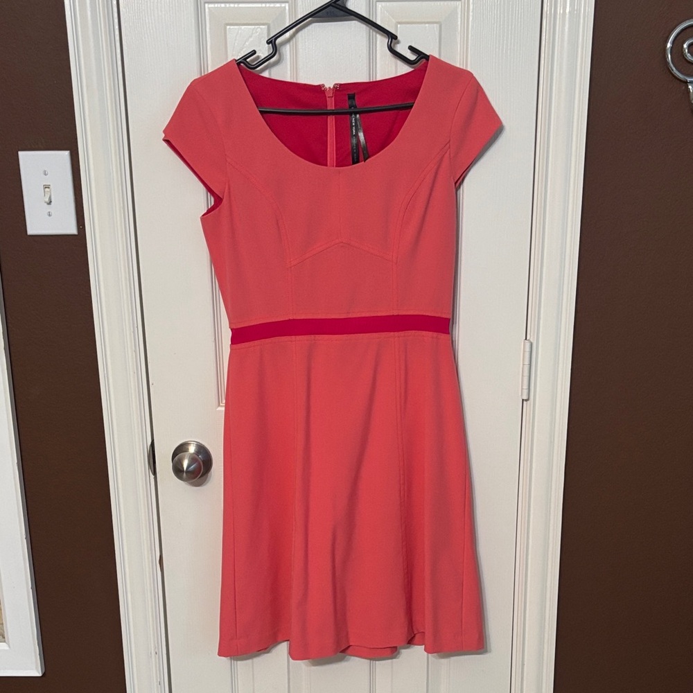 Marc New York Coral Cap Sleeve Mini Dress